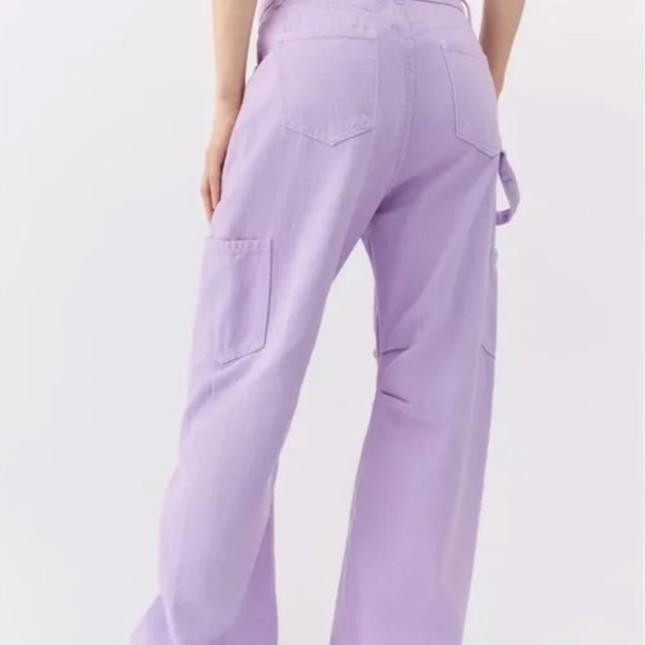 NEW Urban Outfitters Lioness Miami Vice Cargo Lilac Purple Denim Pants Jeans L 8 - Picture 2 of 16